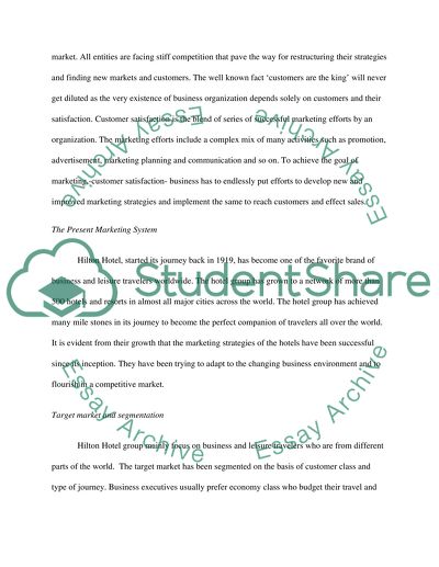 The Present Marketing System of Hilton Hotel