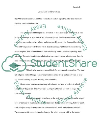 Creationism and Darwinism
