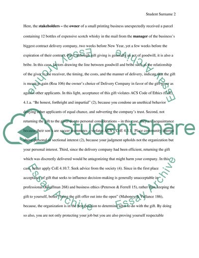 ETHICS (Response to a Case Study Dilemma in an Information & Technology Organisation)