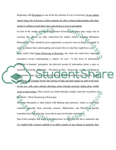 Knowledge That Gives Us Facts While Other Provides Interpretations