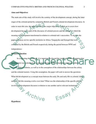 Comparative Politics: British and French Colonial Policies