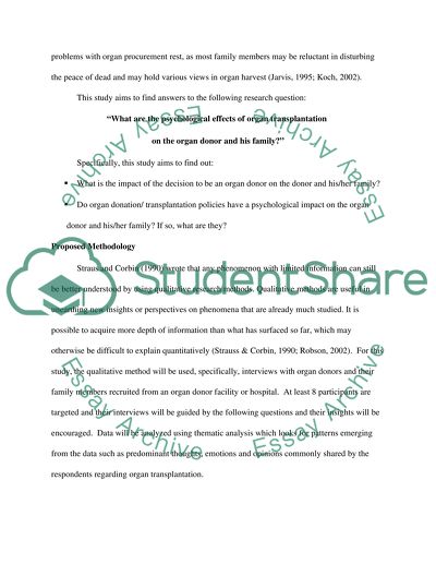 Psychological Effects of Organ Donation on the Organ Donor