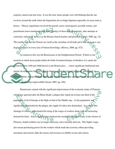 The Contrasting Period of the Dark Age and the Enlightenment Period