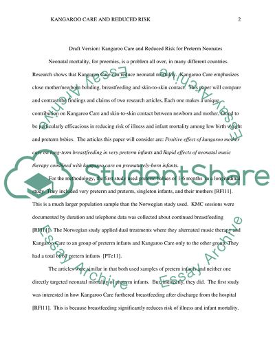 Kangaroo Care and Reduced Risk for Preterm Neonates