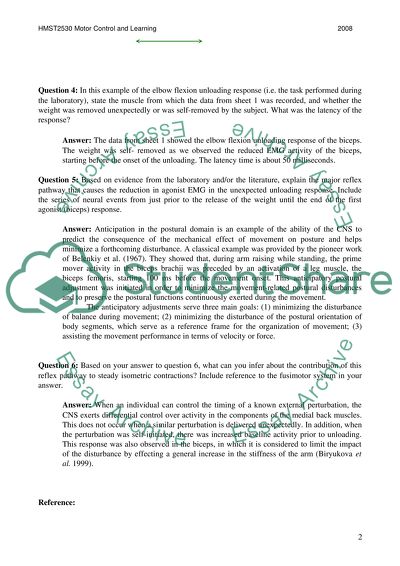 Elbow Flexion Unloading Response