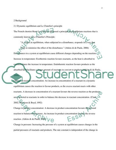 Application of Le Chateliers Principle and Catalysis