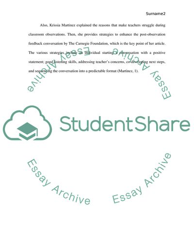 An Approach to Productive Feedback for Teachers