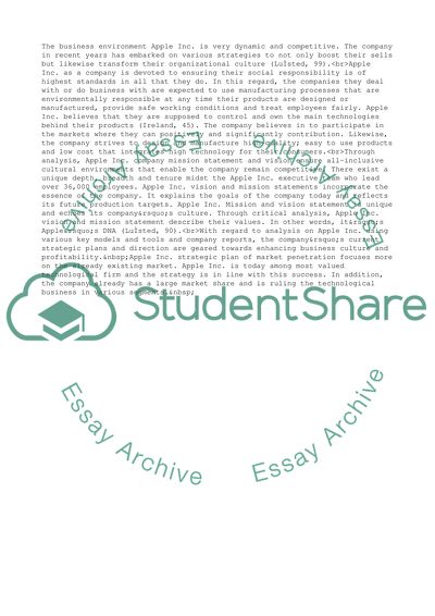 Analysis of Apple Inc - Multinational Technology Company