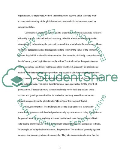 The Rapid Globalisation of Trade