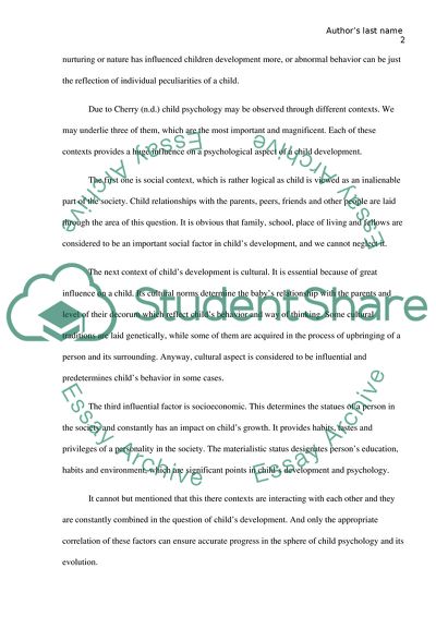 Child Psychology in Modern Society