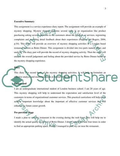 An Overview of Mystery Shopping Activities in Retro Dinner