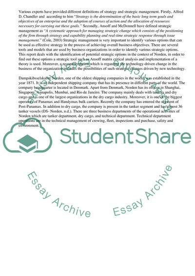 Ansoff Matrix for the Most Renowned Shipping Company in the World