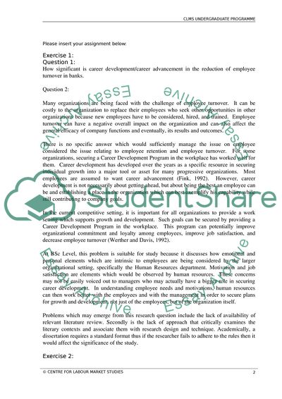 How Significant Is Career Development in the Reduction of Employee Turnover in Banks