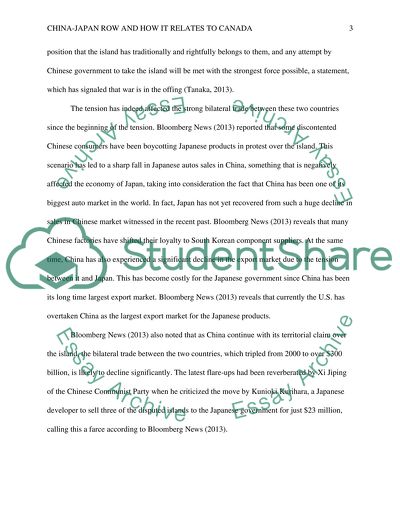 The Impacts and Roles of Canada in China-Japan Row