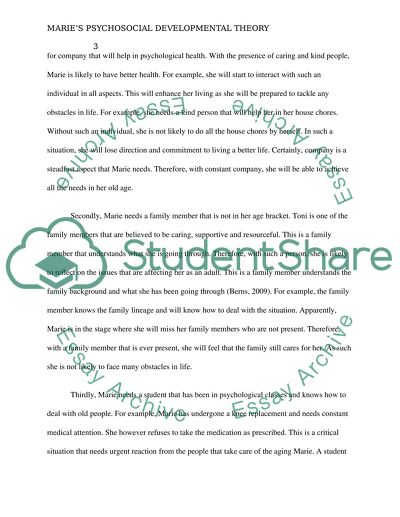 Maries Psychosocial Developmental Theory