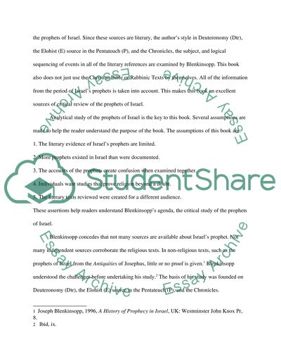 A History of Prophecy in Israel by Joseph Blenkinsopp