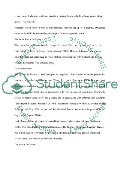 Financial Systems in France, Italy and the UK