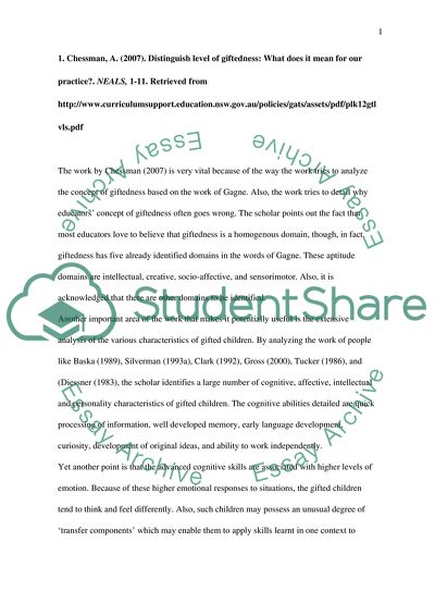 Gifted Children: Annotated Bibliography