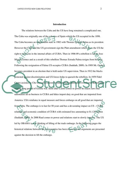 The Relations between the Cuba and the US