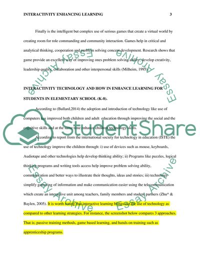 Interactivity Enhancing Learning