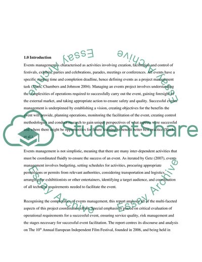 Managing Events for Tourism and Hospitality