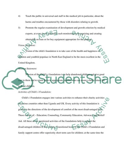 Marketing Management: Childs i Foundation