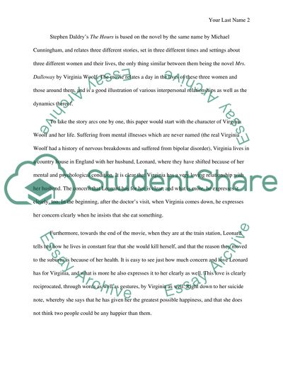 Interpersonal Relationships in the Movie The Hours