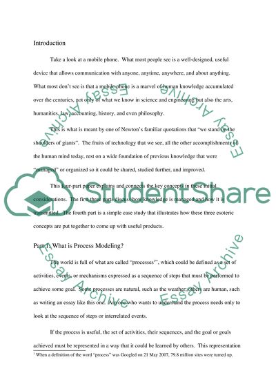 The role of process modeling for Knowledge Management