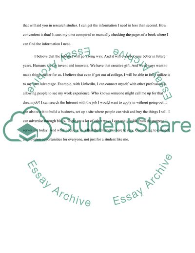 How the internet or internet technology has helped me during the course of my studies