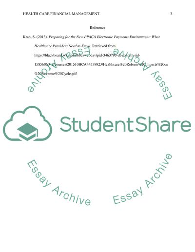 HEALTH CARE FINANCIAL MANAGEMENT