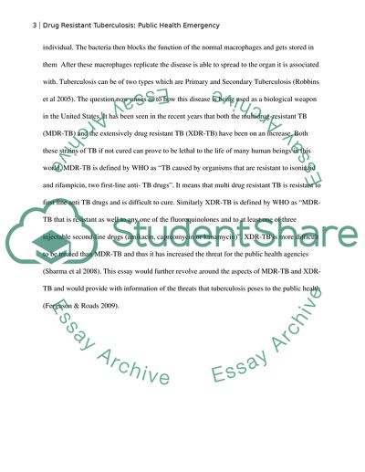 The Biological Threat of Tuberculosis and a Challenge for the Public Health