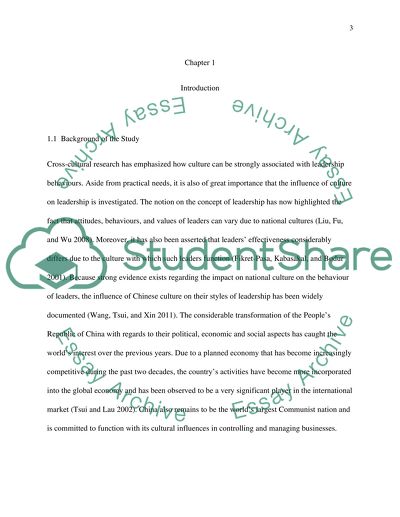 The influences of Chinese Culture on Leadership Style