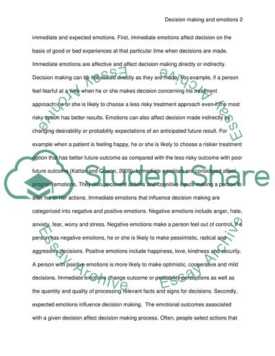 How to Affect and Emotions Influence Decision Making Processes