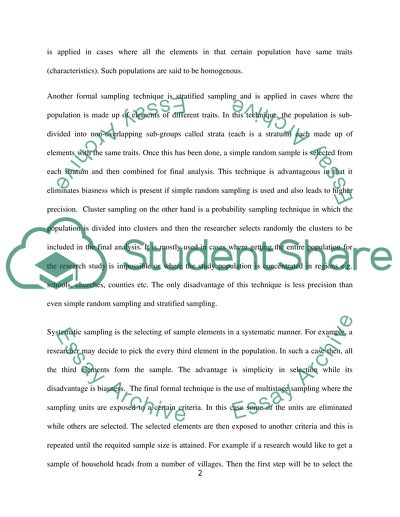 Sampling Techniques and Methods