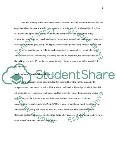 Personal reflection paper