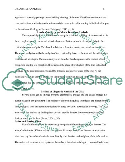 Levels of Analysis in Critical Discourse