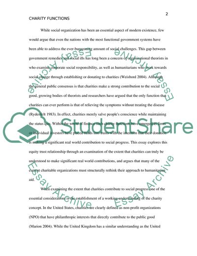 Investigation the Nature of Charity