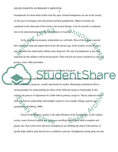 The Role of Grand Parents in the Life of Their Grand Children