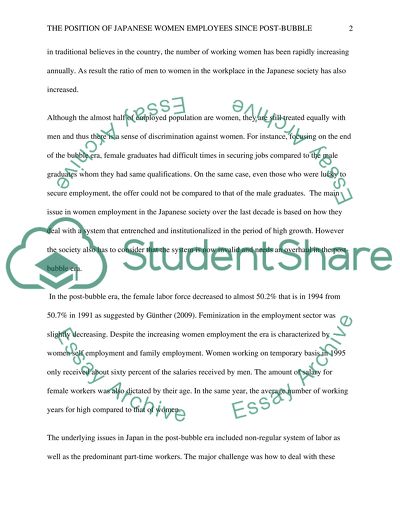 The Gap Between Men and Women in Employment