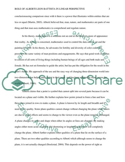 Role of Alberti Leon Battista in Linear Perspective