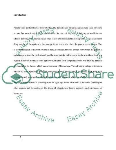 Personal Financial Planning of a Common Citizen