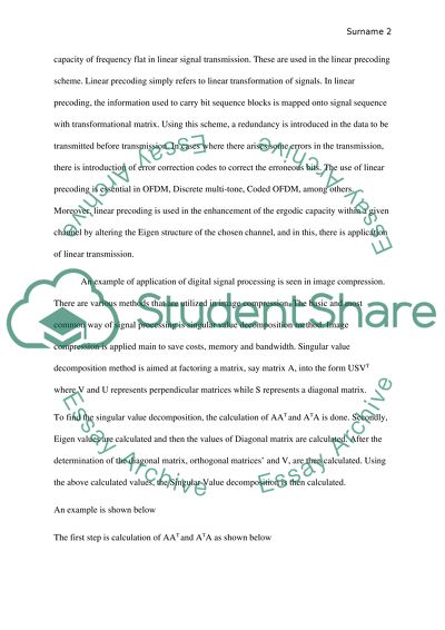Digital Signal Processing and Linear Algebra