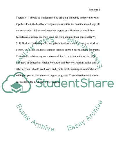 The Recommendations of Institute of Medicine