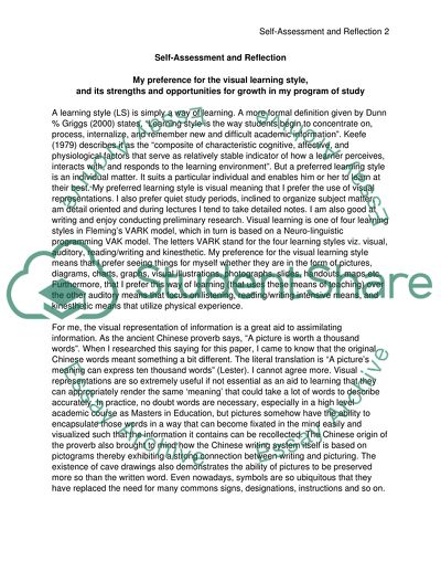 My Preference for the Visual Learning Style, and Its Strengths for Growth in My Study Program