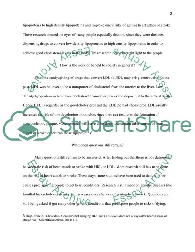 Scientific American article about cholesterol