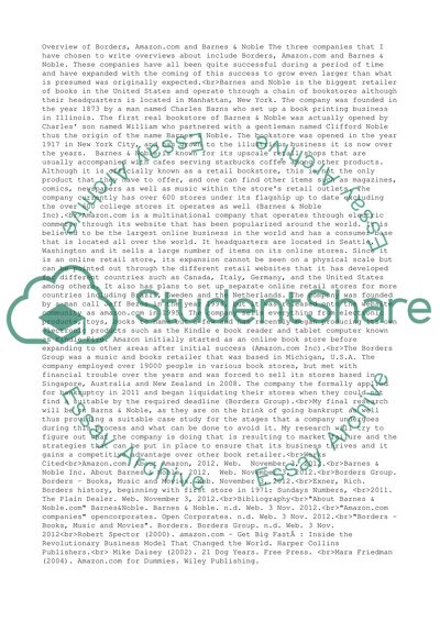 Two Page Overview of Three Companies