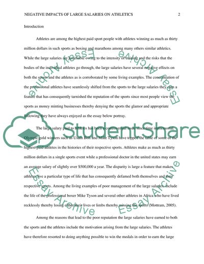 Negative Impacts of Large Salaries of Professional Athletes