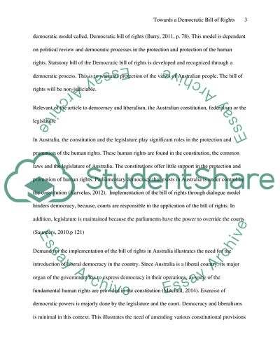 Towards a Democratic Bill of Rights