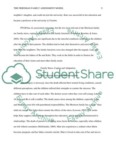 The Friedman Family Assessment Model