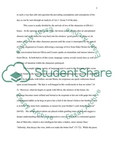 The Shakespeares Use of Language on the Twelth Night